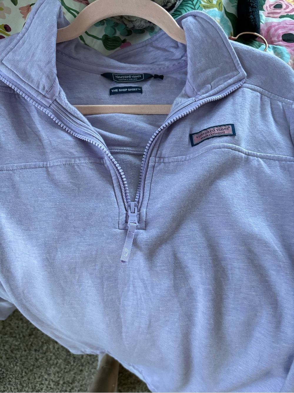 Vineyard Vines Women’s Shimmer Blue Shep Shirt Half-Zip Sweater